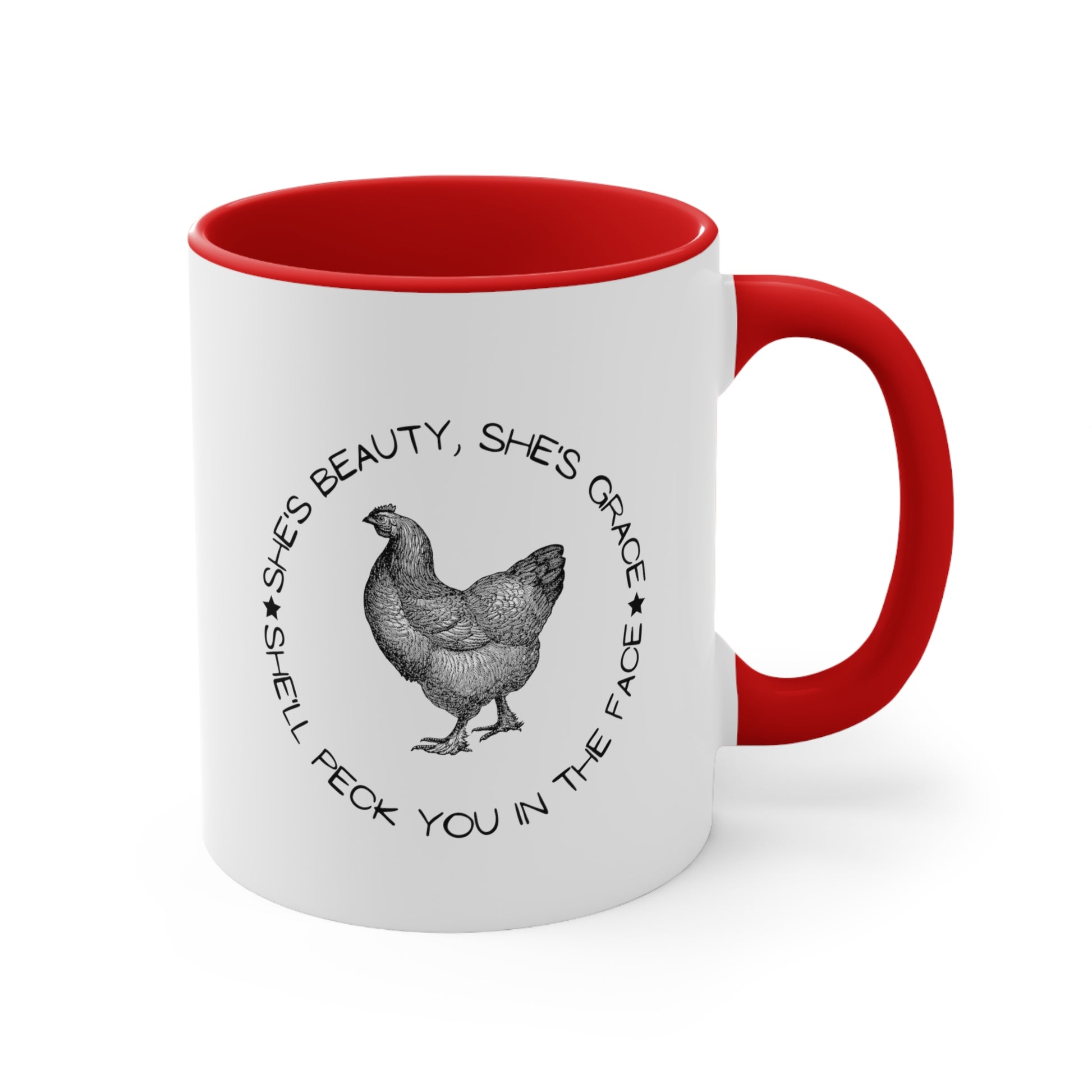 Peck You in the Face  11oz Mug funny Chicken Gift chicken mug farmer gift red