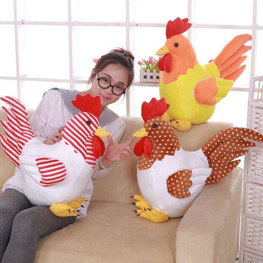 couch chickens 3 - stuffed chicken - chicken decor - chicken gift