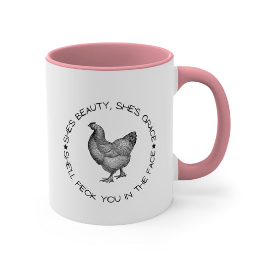 Peck You in the Face  11oz Mug funny Chicken Gift chicken mug farmer gift pink