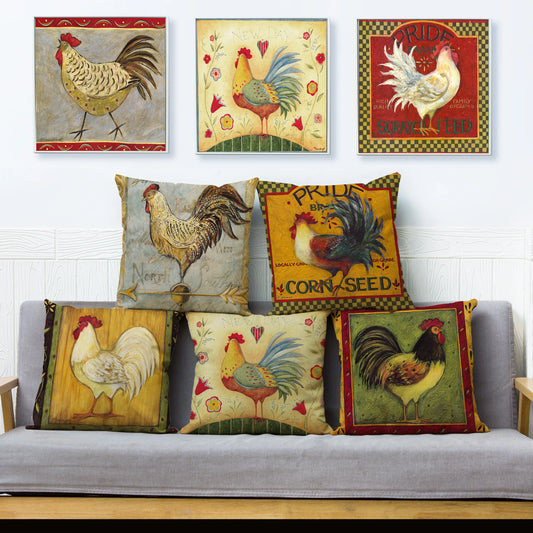 farmhouse chicken pillow covers