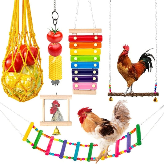 chicken toys chicken swing ladder mirror xylophone 
