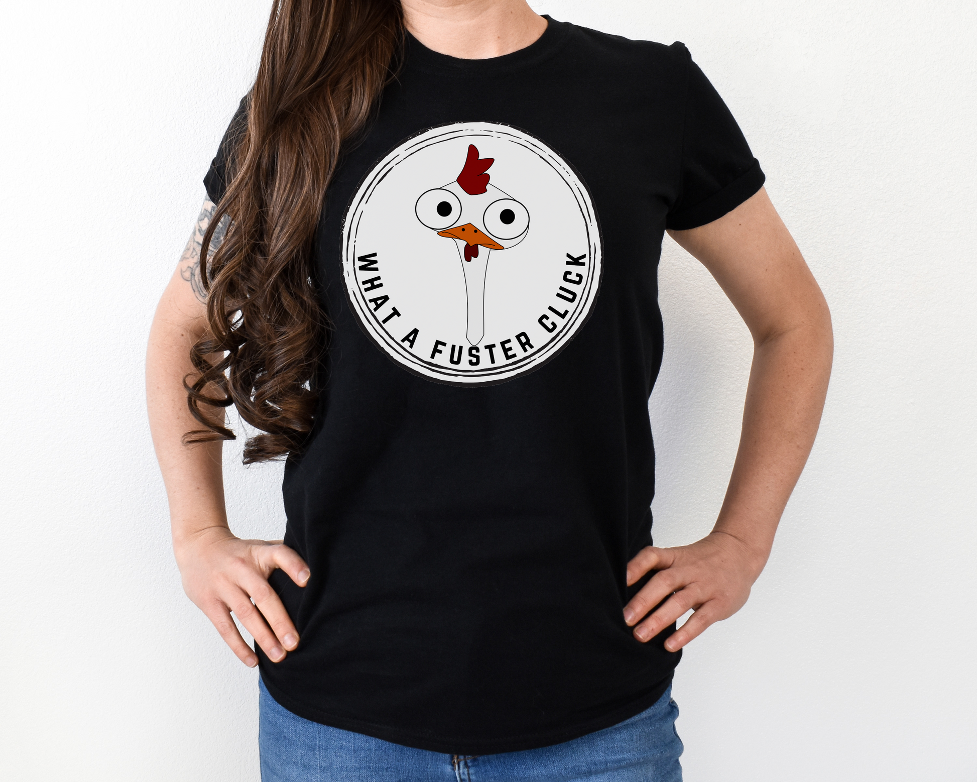Fuster Cluck Black Chicken Shirt - Chicken Gift - funny chicken shirt